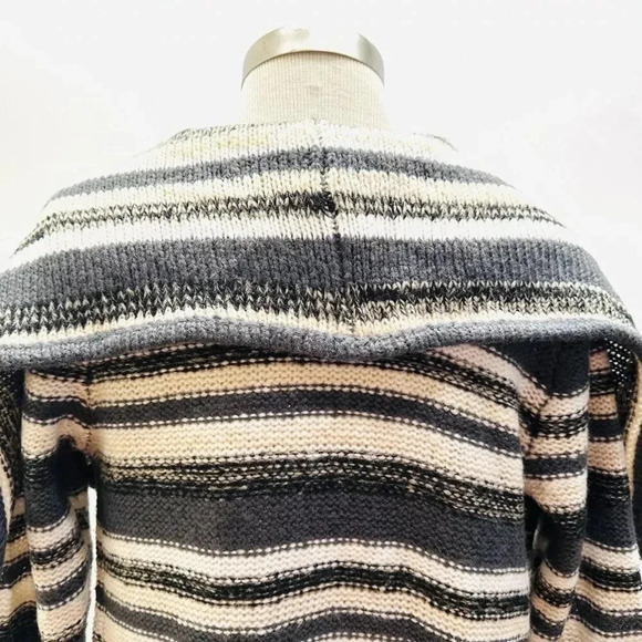 KENSIE Women Long Sleeve Open Front Long Gray Striped Cardigan Sweater Sz XS/S - Picture 9 of 12